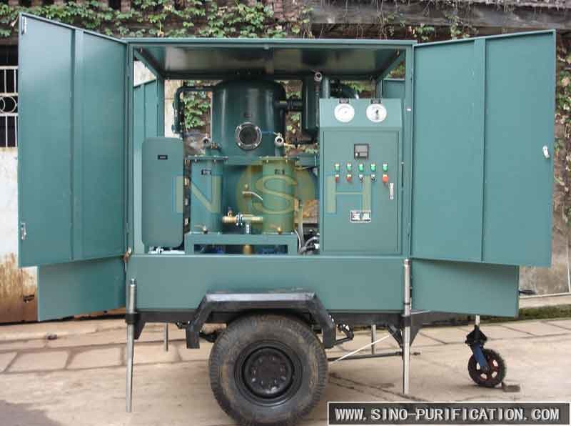 Vacuum Transformer Oil Dehydration Plant NSH Trailer Type Mobile Double Stage
