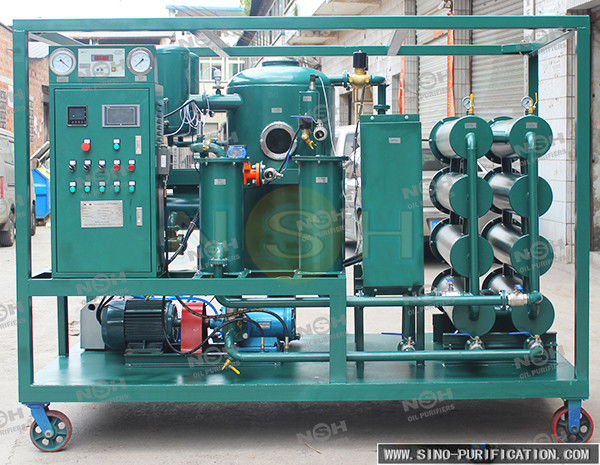Double Stage Mobile Type Vacuum Oil Filter Machine With Variable Flow Capacity