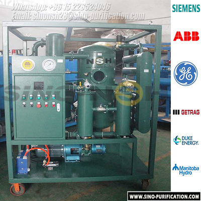 Oil Heating SGS Transformer Oil Purifier Double Stage High Efficient 36kW 3000L/H