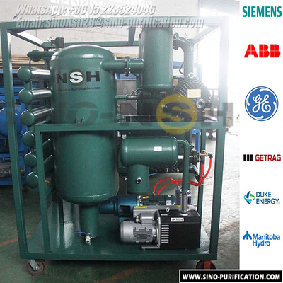 Oil Heating SGS Transformer Oil Purifier Double Stage High Efficient 36kW 3000L/H