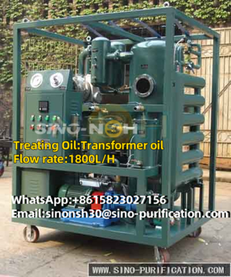 1800 Liter/Hour Double-Stage Vacuum Transformer Electric Oil Filtration Recycling Equipment For Power Transformer Oils for all insulation oils Filter Machine The Thermal Power Station Power Plant