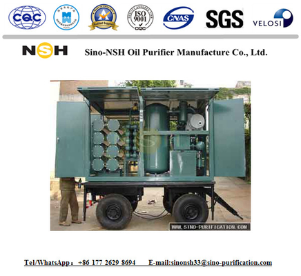 Mobile Vacuum Transformer Oil Regeneration Unit 6000L / H Filtration Machine