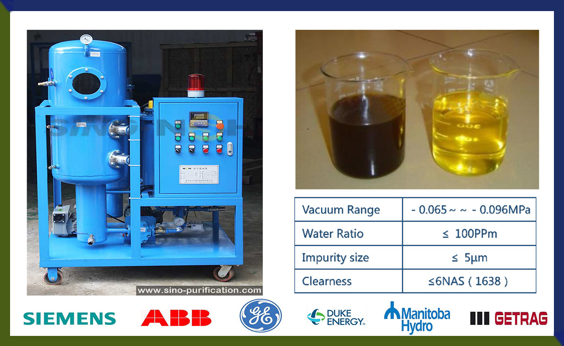 600L / H Vacuum Lubricating Oil Purifier Multifuntion VF Single Stage