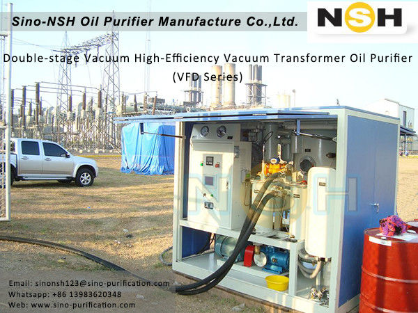 High Vacuum Transformer Oil Treatment Plant Automatic With Steel Cover PLC Control Touch Screen