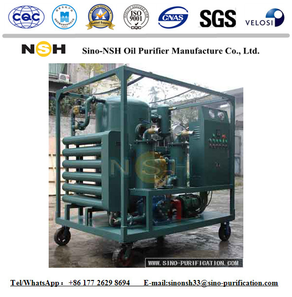 9000 L / H Transformer Oil Filtration Machine 50hz Iron Vacuum Purifier System