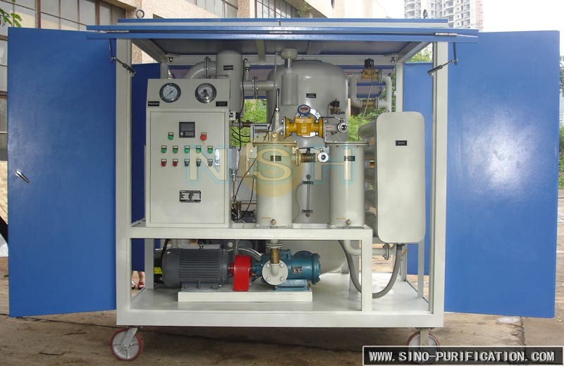 5 PPM Water Content Vacuum Oil Centrifuging Machine , Mobile Type Oil Purifying Machine