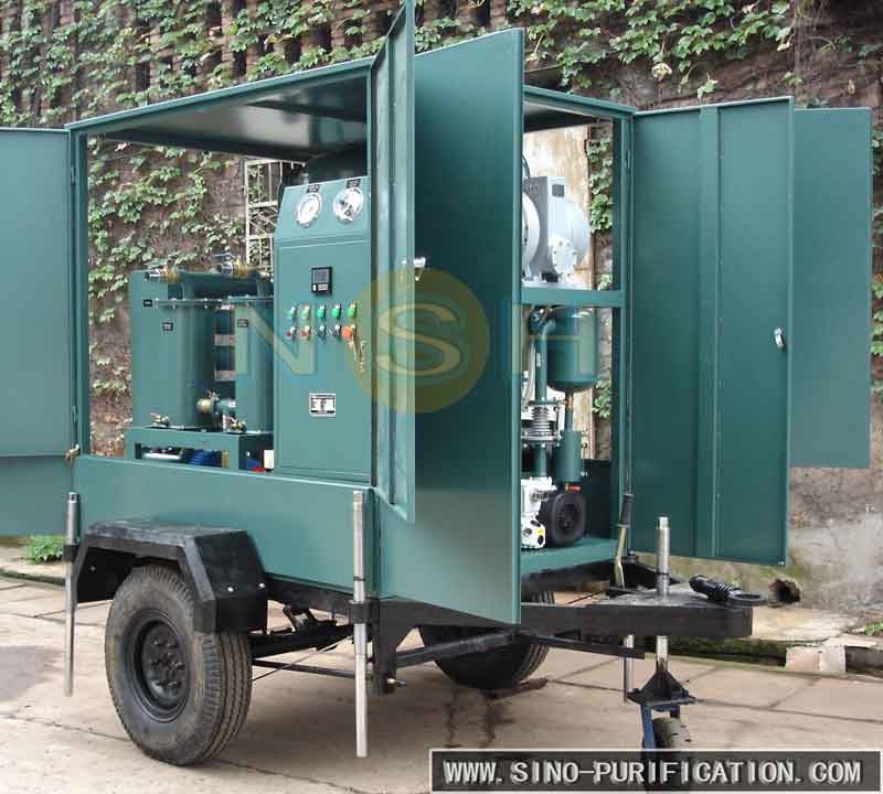 Vacuum Transformer Oil Dehydration Plant NSH Trailer Type Mobile Double Stage