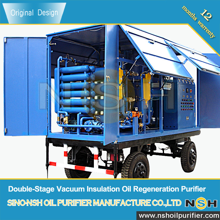 Double Stage Transformer Oil Filtration , Dielectric Strength Improving Transformer Oil Treatment