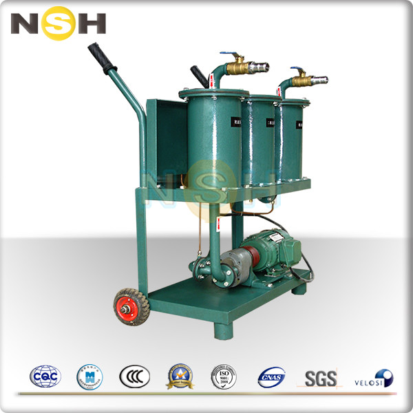 Three Stage Lube Oil Purifier System / Oil Filter Machine With Wheels