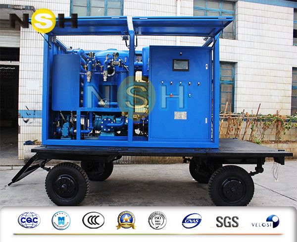 Outdoor Mobile Transformer Oil Purifier Double Stage With Trailer High Voltage
