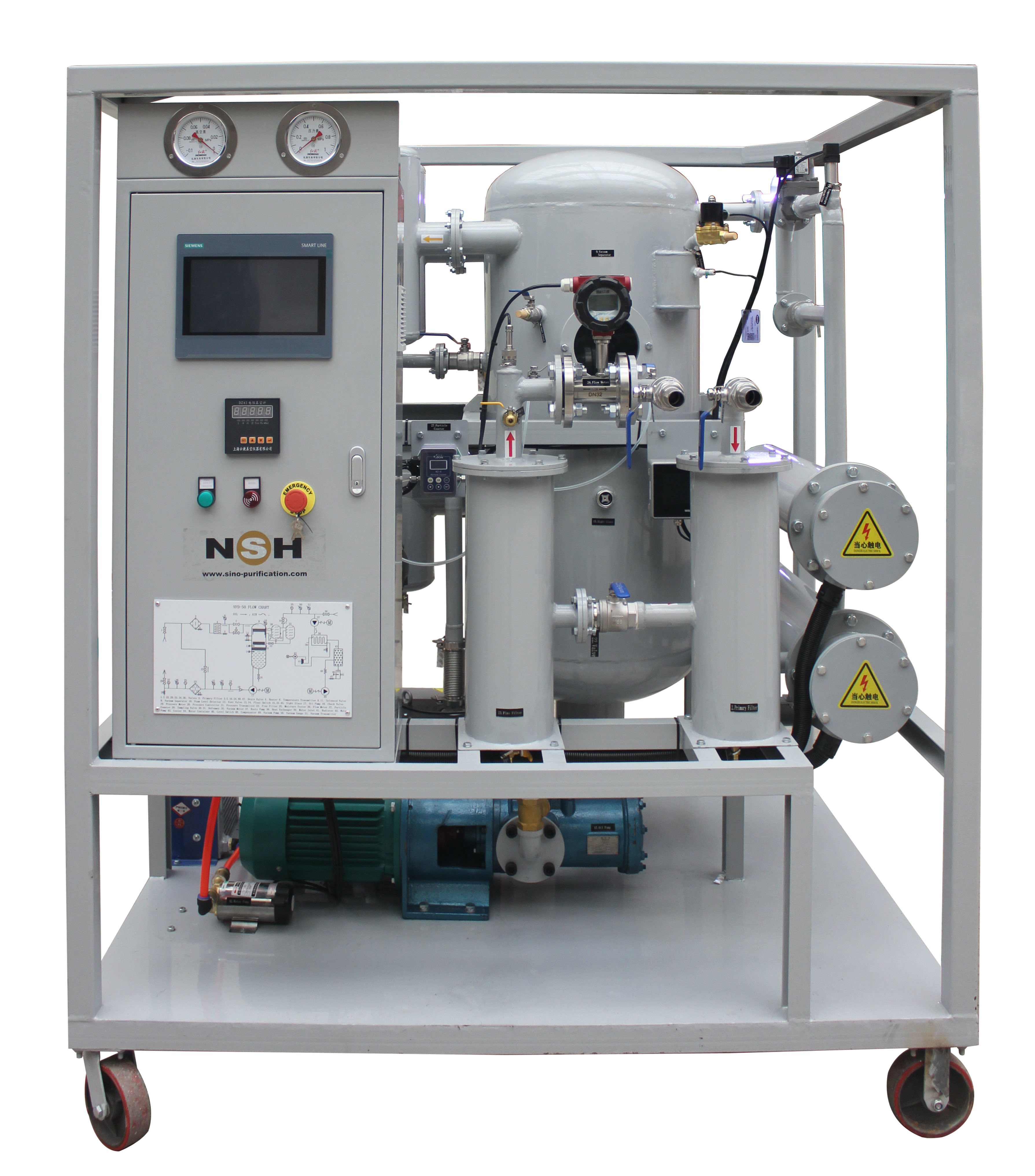 HMI Touch Screen Vacuum Transformer Oil Purifier PLC System 3000 Liter Per Hour